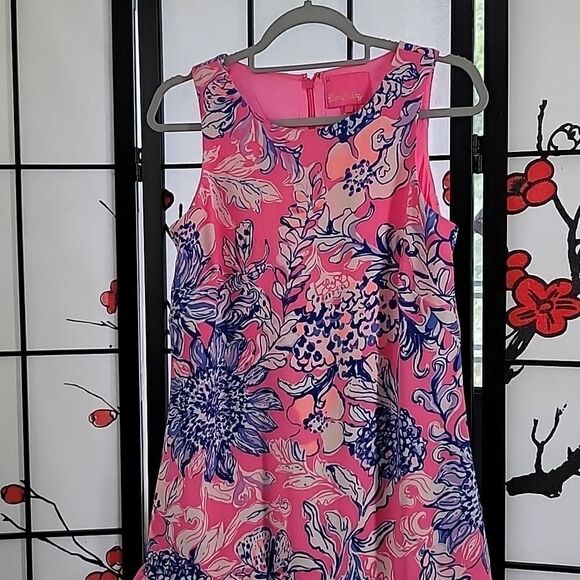 Lilly Pulitzer nwt Marla Romper SUN DRENCHED PINK TROPICS Pink Blue Floral Sz 2 - Picture 3 of 10
